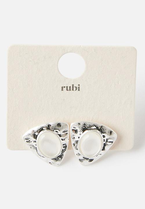 Rubi - Small Charm Earring - Up Silver Y2K Stone