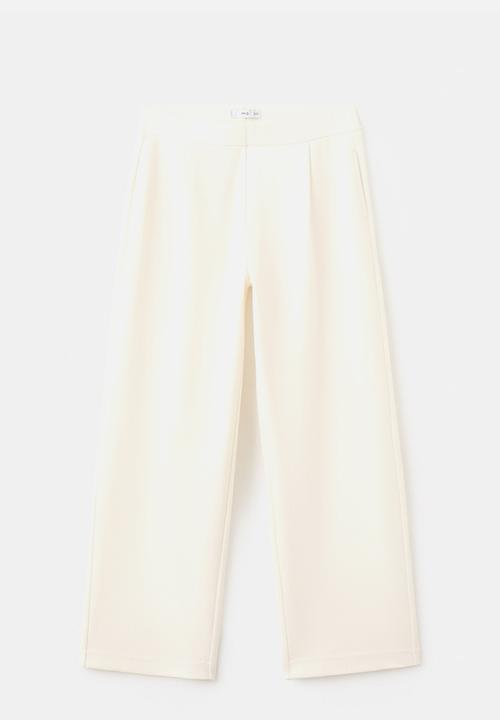 MANGO - Trousers pique  -  light beige