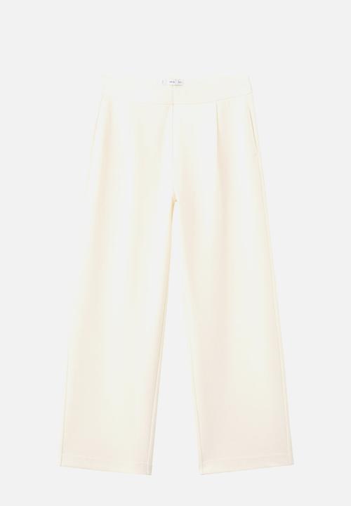 MANGO - Trousers pique  -  light beige