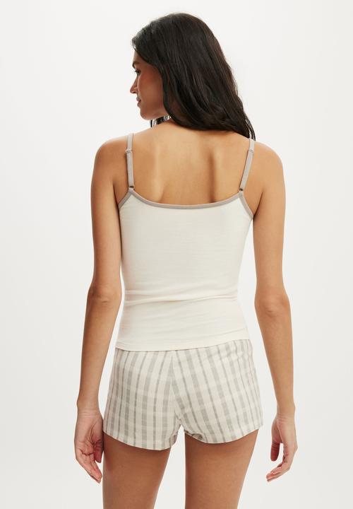 Cotton On - Dreamy soft longline cami - oatmilk 94/grey