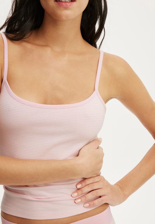 Cotton On - Dreamy soft longline cami - aries stripe soft cherry