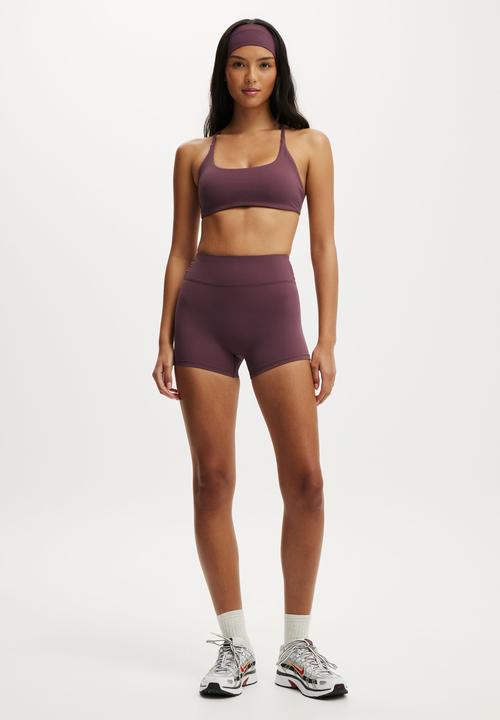Cotton On - Ultra Luxe Strappy Cross Back Crop - Choc Plum