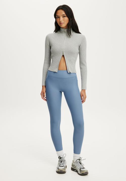 Cotton On - Contour Knit Zip Through - Light Grey Marle