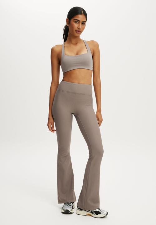 Cotton On - Fleece Lined Active Flare - Desert Grey