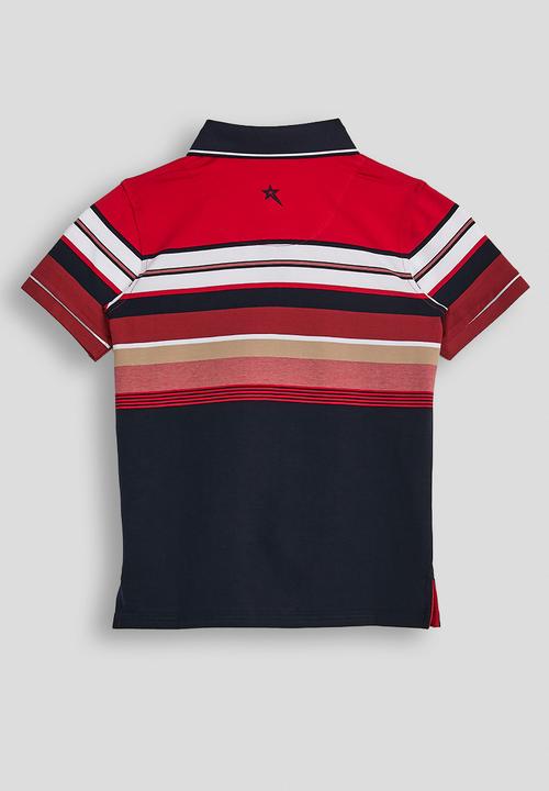 SOVIET - Boys Y/Dye Stripe Golfer - Red