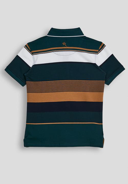 SOVIET - Boys Y/Dye Stripe Golfer - Deep Teal