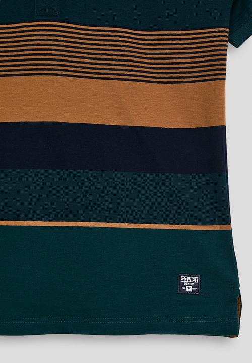 SOVIET - Boys Y/Dye Stripe Golfer - Deep Teal
