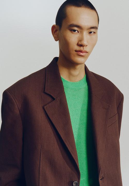 H&M - H&M Atelier: Relaxed fit single-breasted linen jacket - dark brown