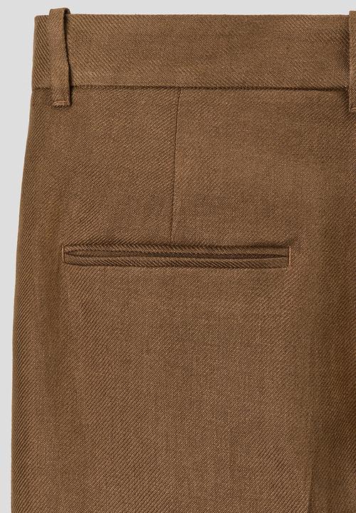 H&M - H&M Atelier: Loose fit linen trousers - brown