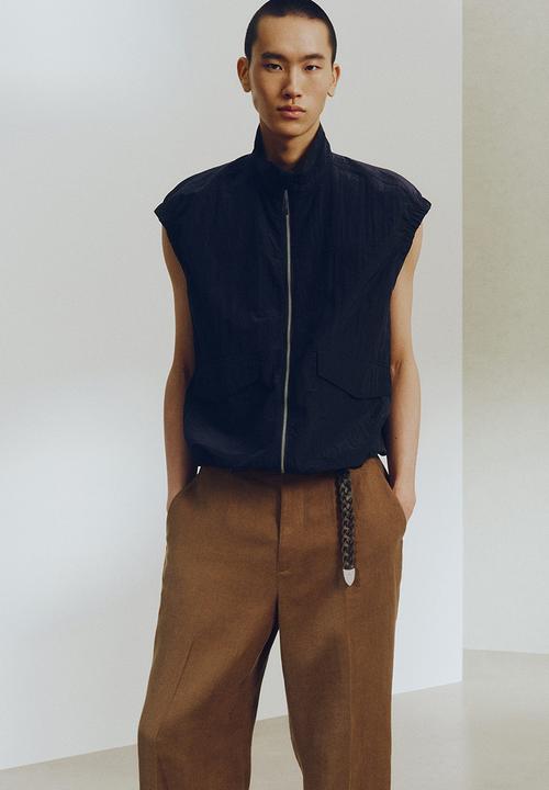 H&M - H&M Atelier: Loose fit linen trousers - brown