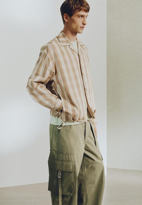 H&M - H&M Atelier: Loose fit cargo trousers - khaki green