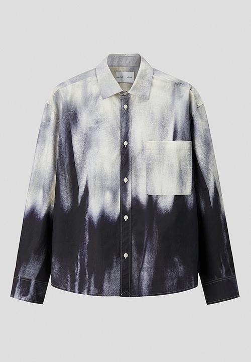 H&M - H&M Atelier: Relaxed fit cotton shirt - dark blue/patterned