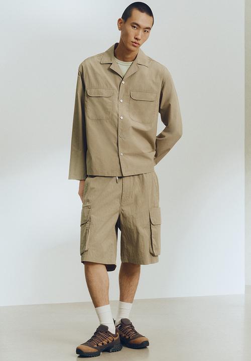 H&M - H&M Atelier: Loose fit cotton resort shirt - khaki green