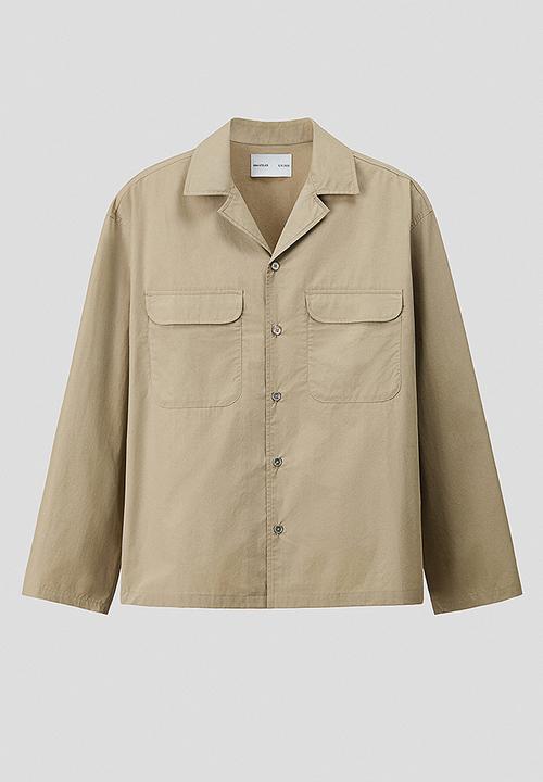 H&M - H&M Atelier: Loose fit cotton resort shirt - khaki green