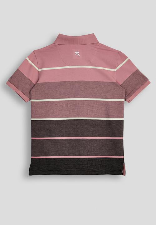 SOVIET - Boys Y/Dye Stripe Golfer - Salmon