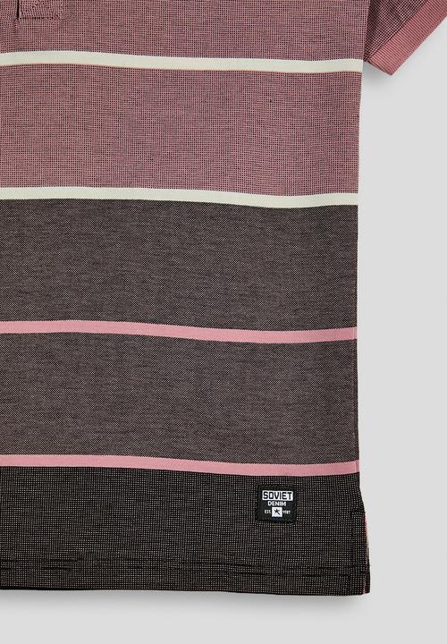 SOVIET - Boys Y/Dye Stripe Golfer - Salmon