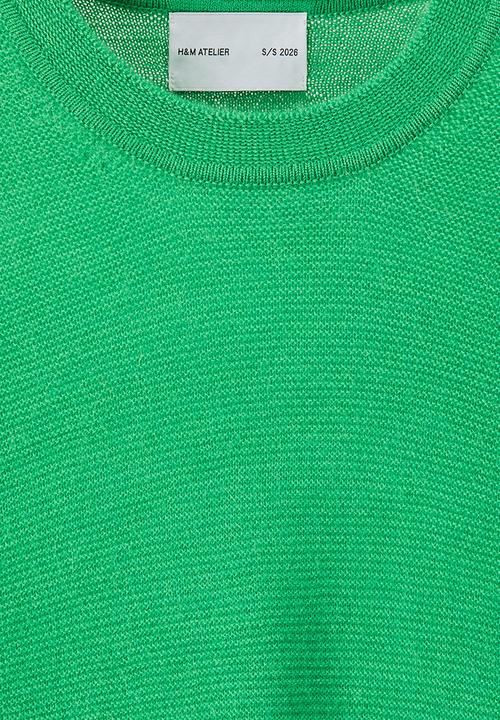 H&M - H&M Atelier: Loose fit wool-blend purl-knit jumper - bright green