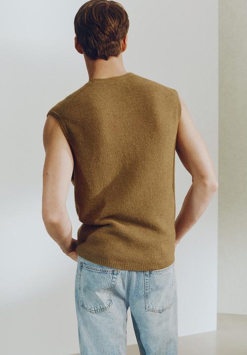 H&M - H&M Atelier: Loose fit purl-knit sweater vest - brown