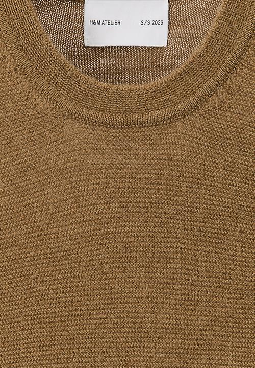 H&M - H&M Atelier: Loose fit purl-knit sweater vest - brown