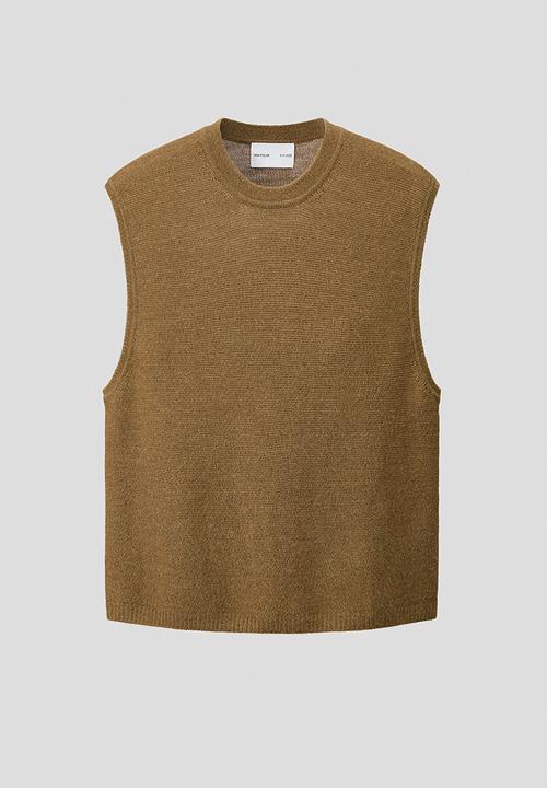 H&M - H&M Atelier: Loose fit purl-knit sweater vest - brown