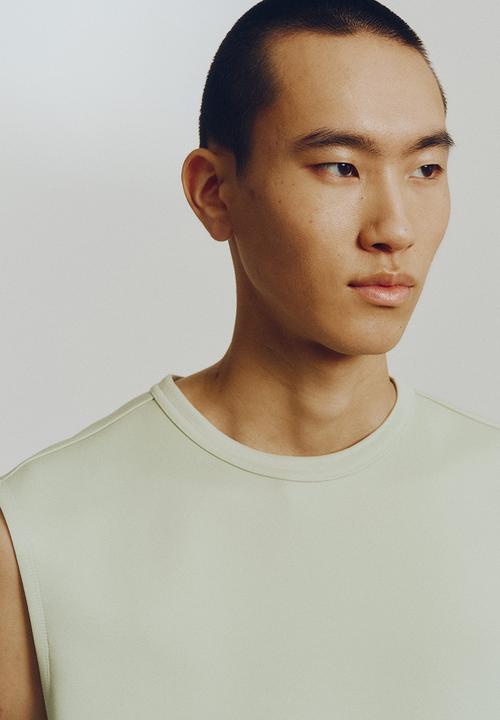H&M - H&M Atelier: Loose fit scuba vest top - light green