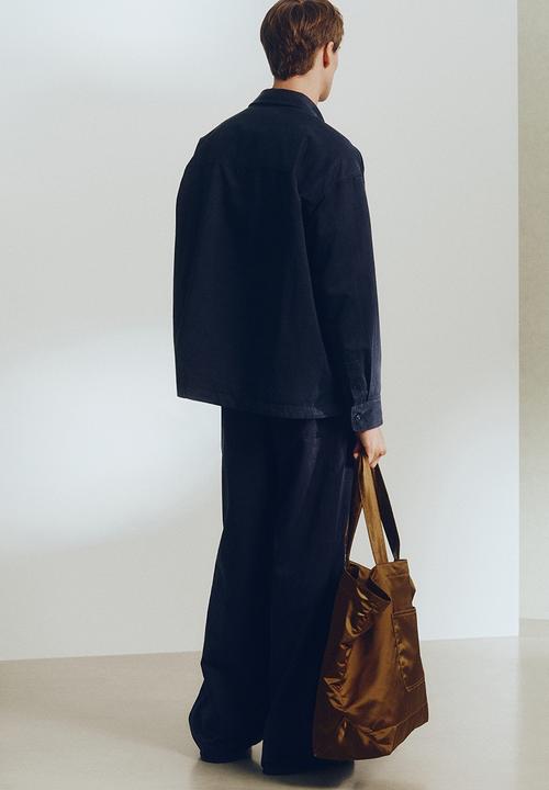 H&M - H&M Atelier: Loose fit popover shirt - navy blue
