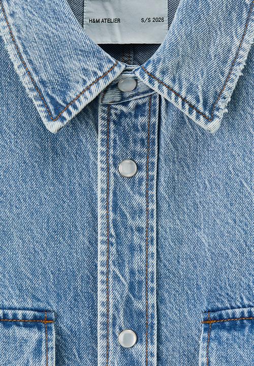 H&M - H&M Atelier: Regular fit denim shirt - denim blue