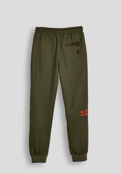 SOVIET - Boys Printed Track Pants - Olive