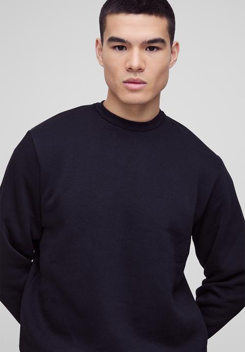 boohooMAN - Basic Regular Fit Crew Neck Sweatshirt - Black