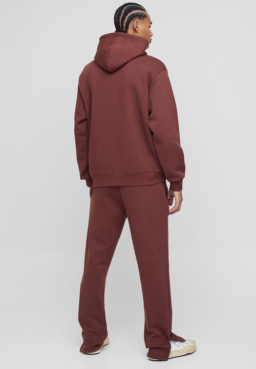 boohooMAN - Regular Fit Split Hem Jogger - Chocolate