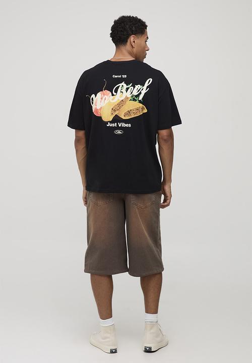 boohooMAN - Black Oversized No Beef Just Vibes T-Shirt - Black