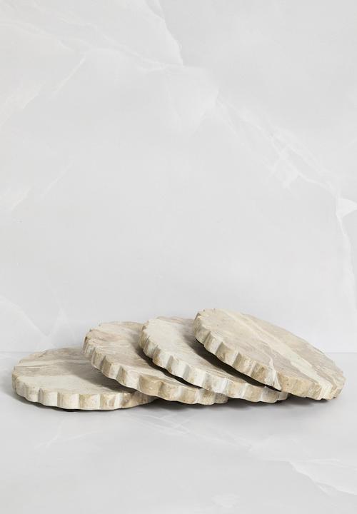 Sixth Floor - Scalloped Marble Coaster set of 4