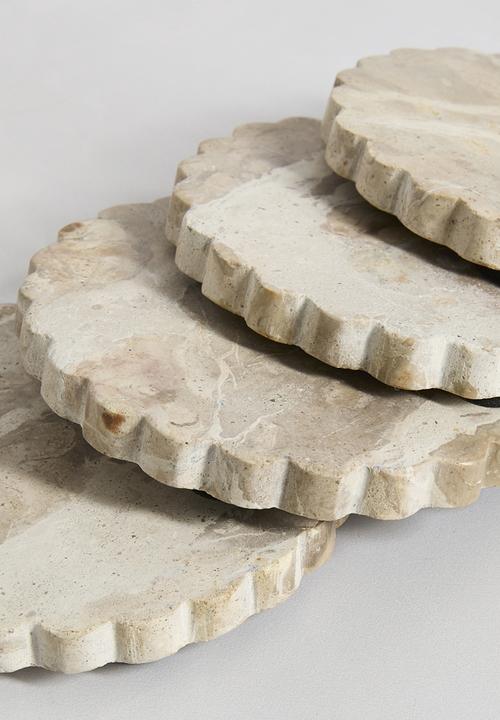 Sixth Floor - Scalloped Marble Coaster set of 4