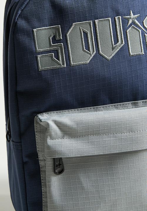 SOVIET - Reggae Backpack 2 Tone- Contrast Pocket - Navy & Silver