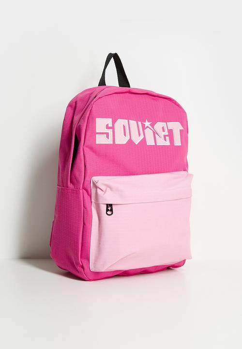 SOVIET - Reggae Backpack 2 Tone- Contrast Pocket - Lt Fuschia & Pink
