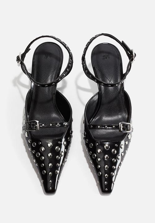 H&M - Studded heeled sandals - black