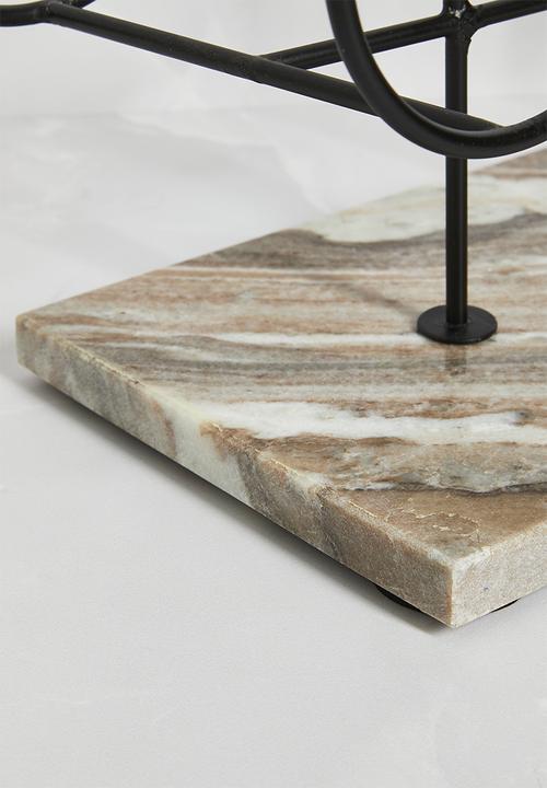 Sixth Floor - Travertine base 5 Bottle Wine Rack- Multi 