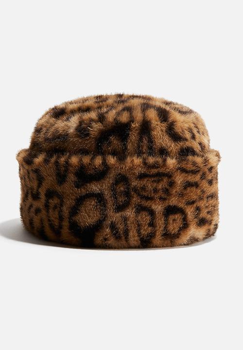 帽子 breath 25ss FAUX LEOPARD FUR CAP Fluffy hat - beige/leopard print - 1304211001