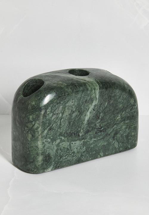 Sixth Floor - Dome Marble Candle Holder - Green