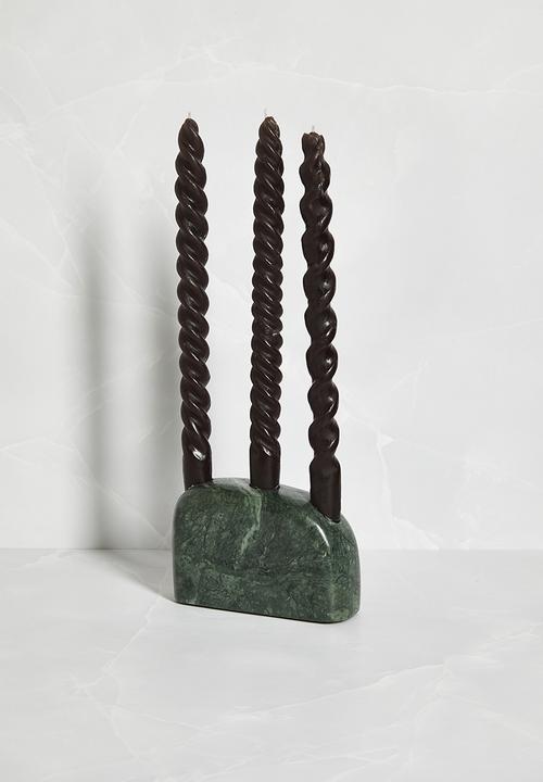 Sixth Floor - Dome Marble Candle Holder - Green