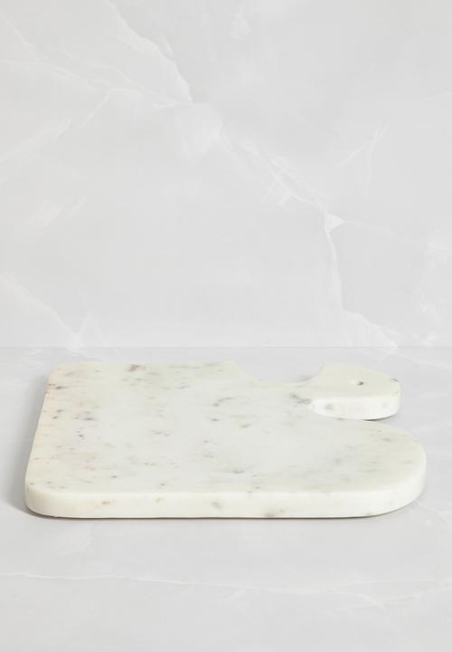 Sixth Floor - Paddle Marble Platter -  White