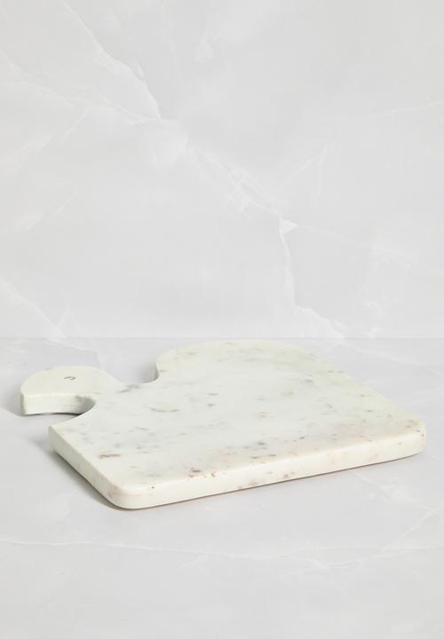 Sixth Floor - Paddle Marble Platter -  White