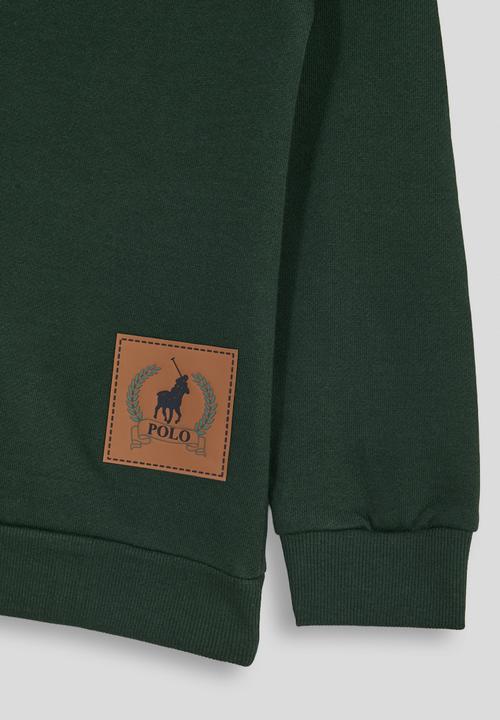 POLO - Boys liam printed sweater - forest green