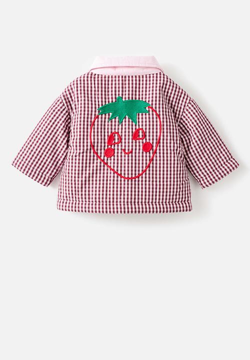 Cotton On - Arlo Jacket -Blush Pink/Bordeaux Check