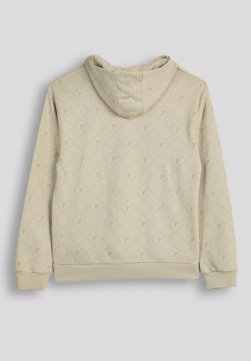 POLO - Boys blake aop hoodie - putty