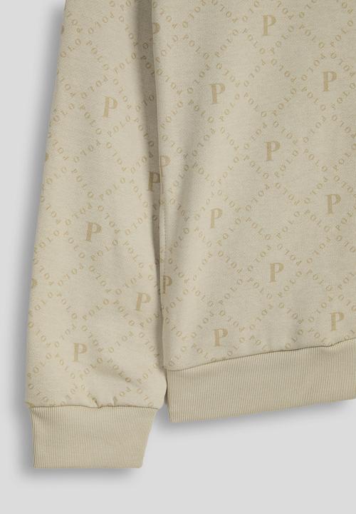 POLO - Boys blake aop hoodie - putty
