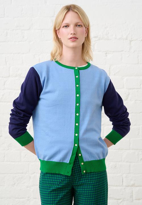 Me&B - Lightweight Cardigan - Blue Colourblock