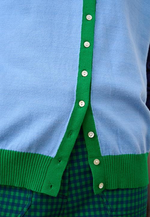Me&B - Lightweight Cardigan - Blue Colourblock