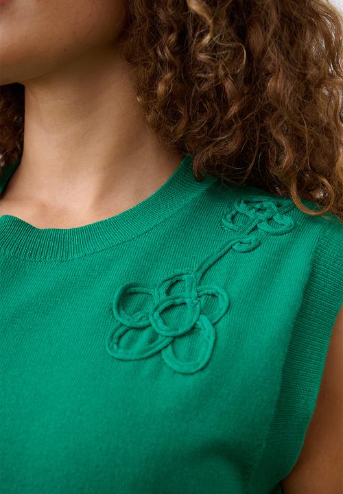 Me&B - Cornelli Flower Sleeveless Vest - Green
