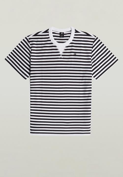 G-STAR - Nifous Stripe R T-shirt - White/DK Black Stripe 